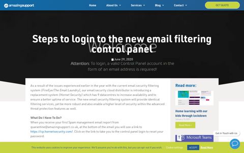 Steps to login to the new email filtering control panel ...
