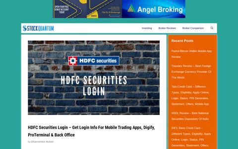 HDFC Securities Login - 2020 Mobile App, Desktop Login ...