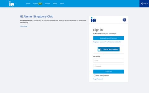 Sign In - IE Alumni Singapore Club | CampusGroups