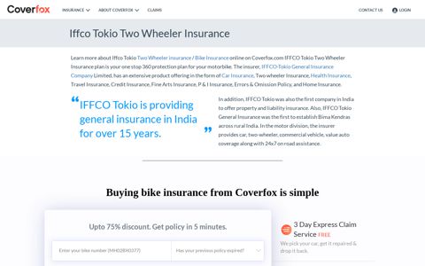IFFCO Tokio Two Wheeler Insurance: Calculate Premium Online