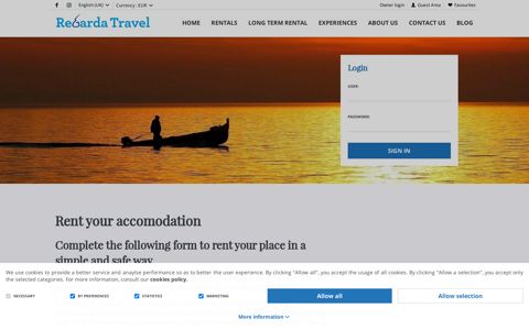 Regarda Travel Owner login holidayrentals Lake Garda