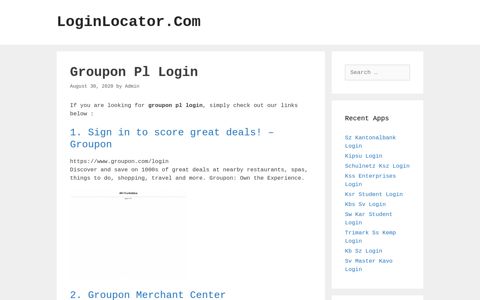 Groupon Pl Login - LoginLocator.Com