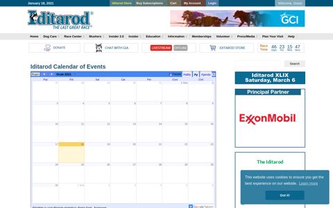 Iditarod Calendar of Events – Iditarod