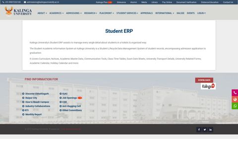 Student ERP - Kalinga University