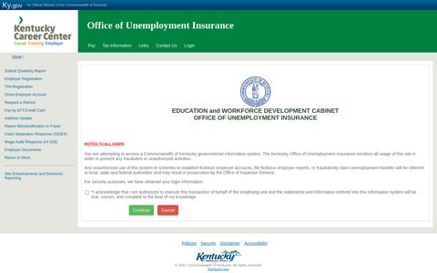 Office of Unemployment Insurance - KEWES - Kentucky.gov