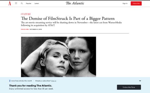 FilmStruck's Demise Is Part of a Bigger Pattern - The Atlantic