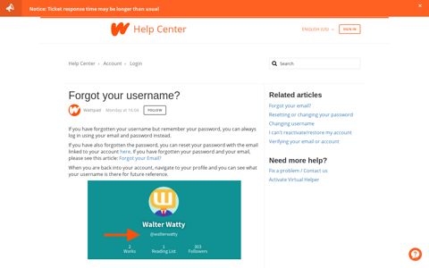 Forgot your username? – Help Center - Wattpad