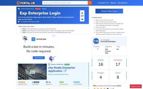 Exp Enterprise Login - Portal-DB.live