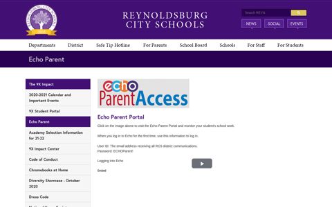 Echo Parent Portal - Reynoldsburg City Schools