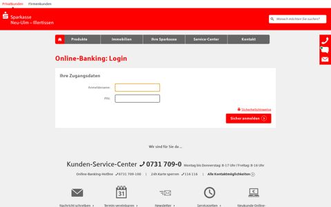 Online-Banking: Login - Sparkasse Neu-Ulm - Illertissen