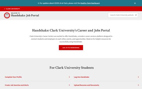 Handshake Jobs Portal | Handshake - Clark University