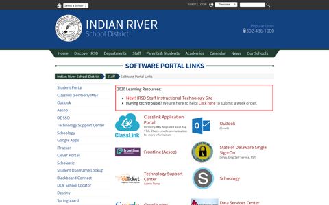 Software Portal Links - Indian River School District