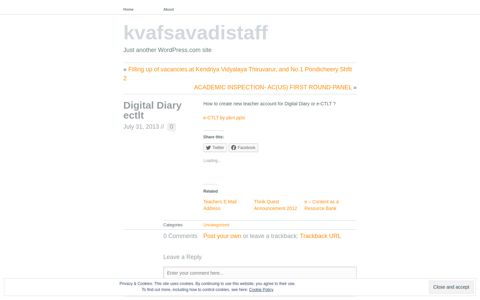 Digital Diary ectlt | kvafsavadistaff
