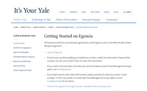 Getting Started on Egencia | It's Your Yale