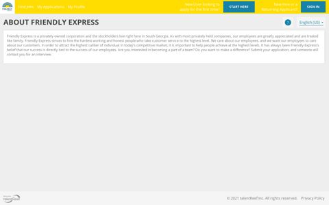 About Friendly Express - talentReef Applicant Portal