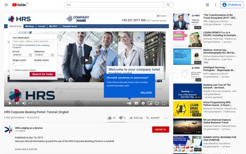 HRS Corporate Booking Portal | Tutorial | English - YouTube