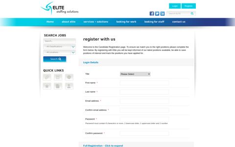 Member Registration - ELITE Staffing Solutions