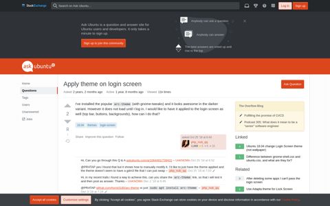 18.04 - Apply theme on login screen - Ask Ubuntu