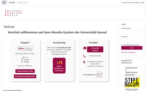 Universität Kassel: Moodle