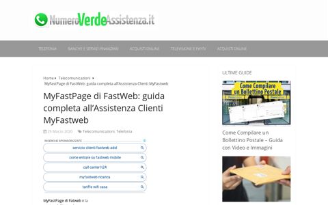 MyFastPage di FastWeb: guida completa all'Assistenza Clienti ...