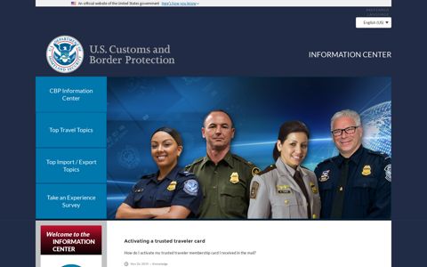 Activating a trusted traveler card - CBP Information Center