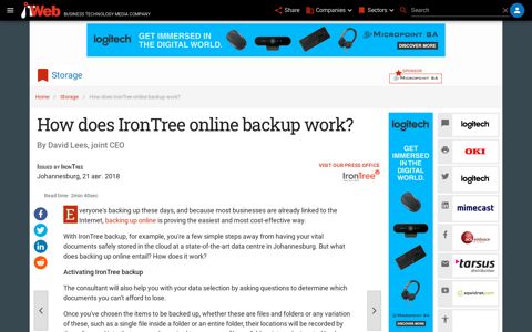 How does IronTree online backup work? | ITWeb