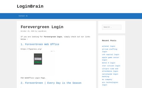forevergreen login - LoginBrain