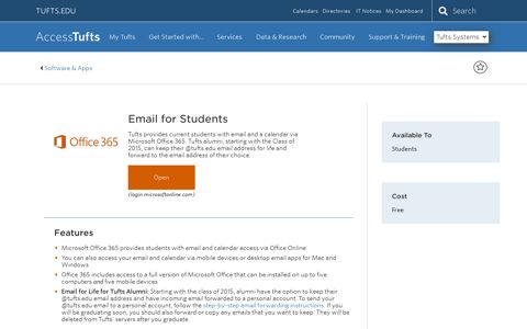 Email for Students | Access Tufts
