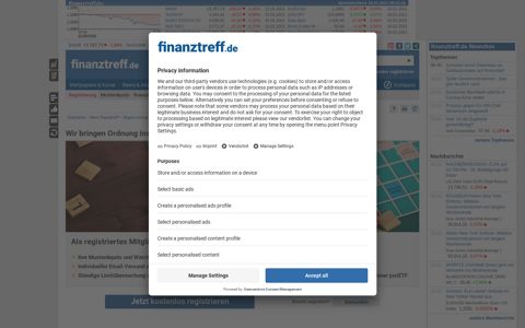 Mein finanztreff: Jetzt kostenlos registrieren! - Finanztreff.de