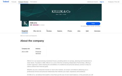Killik & Co Careers and Employment | Indeed.com
