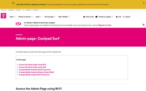 Admin page: Coolpad Surf | T-Mobile Support