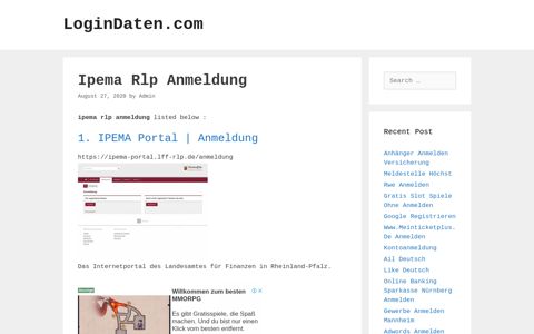 Ipema Rlp - Ipema Portal | Anmeldung - LoginDaten.com