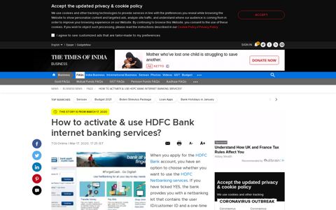 HDFC Netbanking: How to activate & use HDFC Bank internet ...