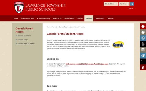 Genesis Parent Access / Genesis Overview - Lawrence ...