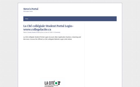 La Cité collégiale Student Portal Login-www.collegelacite.ca ...