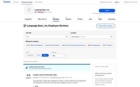 Working at Language Banc, inc: Employee Reviews | Indeed ...