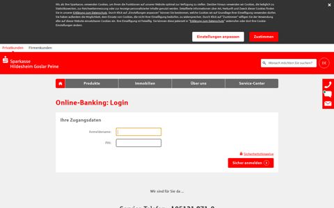 Online-Banking: Login - Sparkasse Hildesheim Goslar Peine