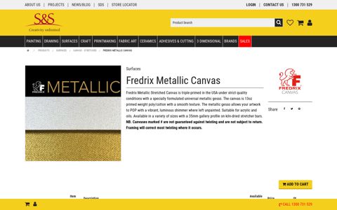 Fredrix Metallic Canvas - S&S Wholesale