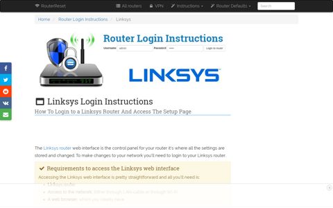 How To Login to a Linksys Router And Access The Setup ...