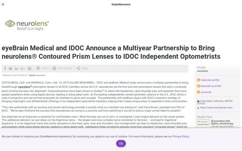 eyeBrain Medical and IDOC Announce a Multiyear ...