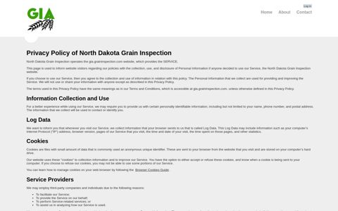 PrivacyPolicy - Grain Inspection Assistant Web Portal