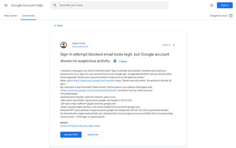 Sign-in attempt blocked email looks legit, but Google account ...