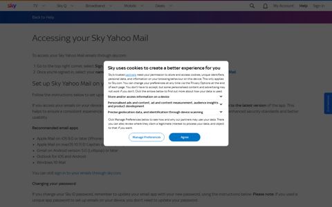 Accessing your Sky Yahoo Mail | Sky Help | Sky.com