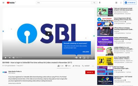 SBI RINB– How to login to OnlineSBI First time ... - YouTube