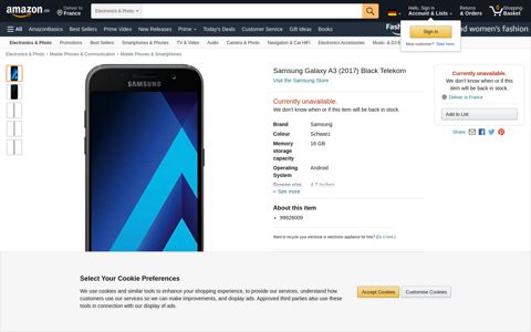 Samsung Galaxy A3 Black Telekom: Amazon.de: Elektronik
