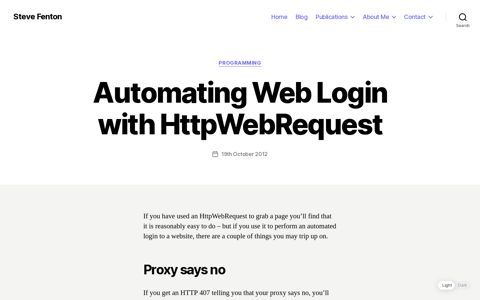 Automating Web Login with HttpWebRequest – Steve Fenton