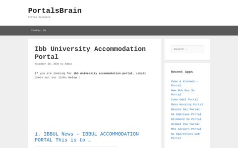 Ibb University Accommodation Portal - PortalsBrain - Portal ...