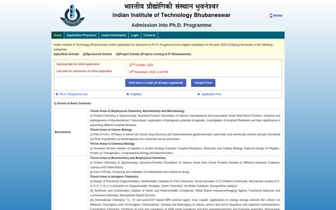 Admission into Ph.D. Programme | IIT Bhubaneswar