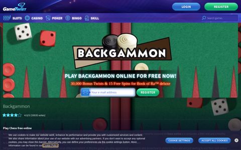 Play Backgammon online for free | GameTwist Casino