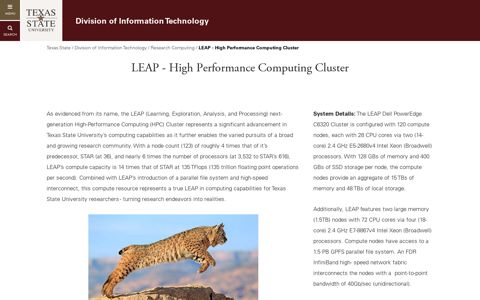 LEAP - High Performance Computing Cluster : Division of ...